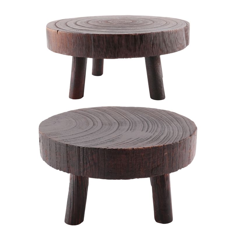 Bonsai Garden Display - ABHU 2 Stuks Mini Houten Kruk