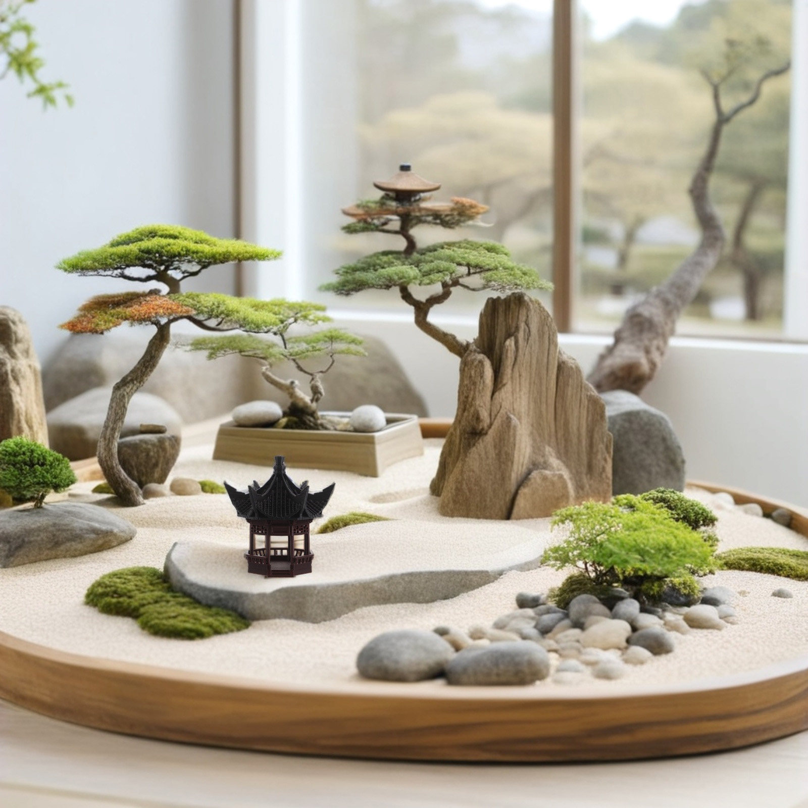 Mini-pagode landschapsdecorati - Bonsai Garden Display recensie en prijs