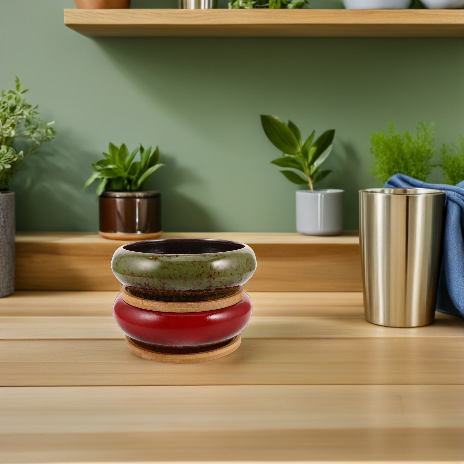 2-delige retro keramische succ - Bonsai Garden Display recensie en prijs