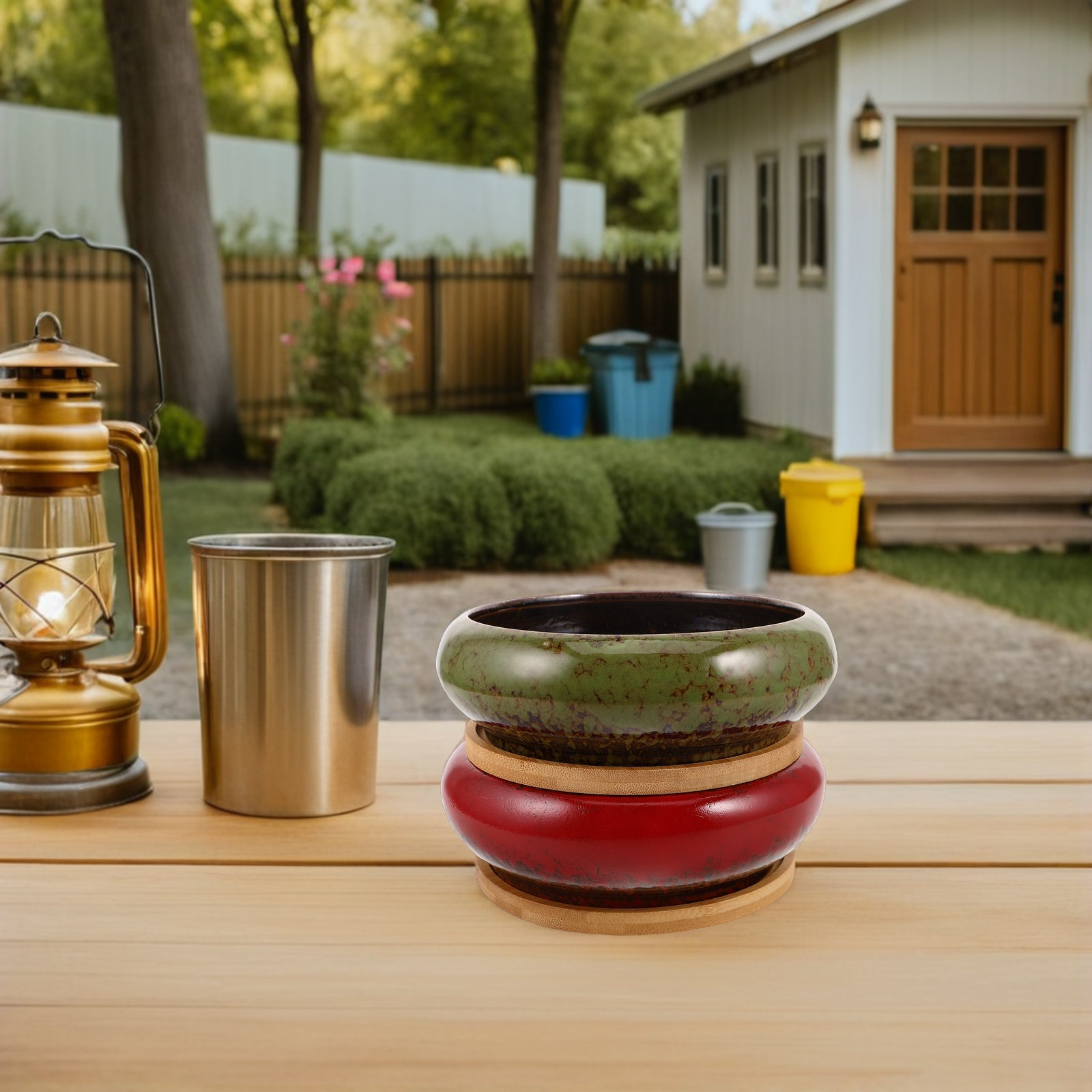 2-delige retro keramische succ - Bonsai Garden Display recensie en prijs
