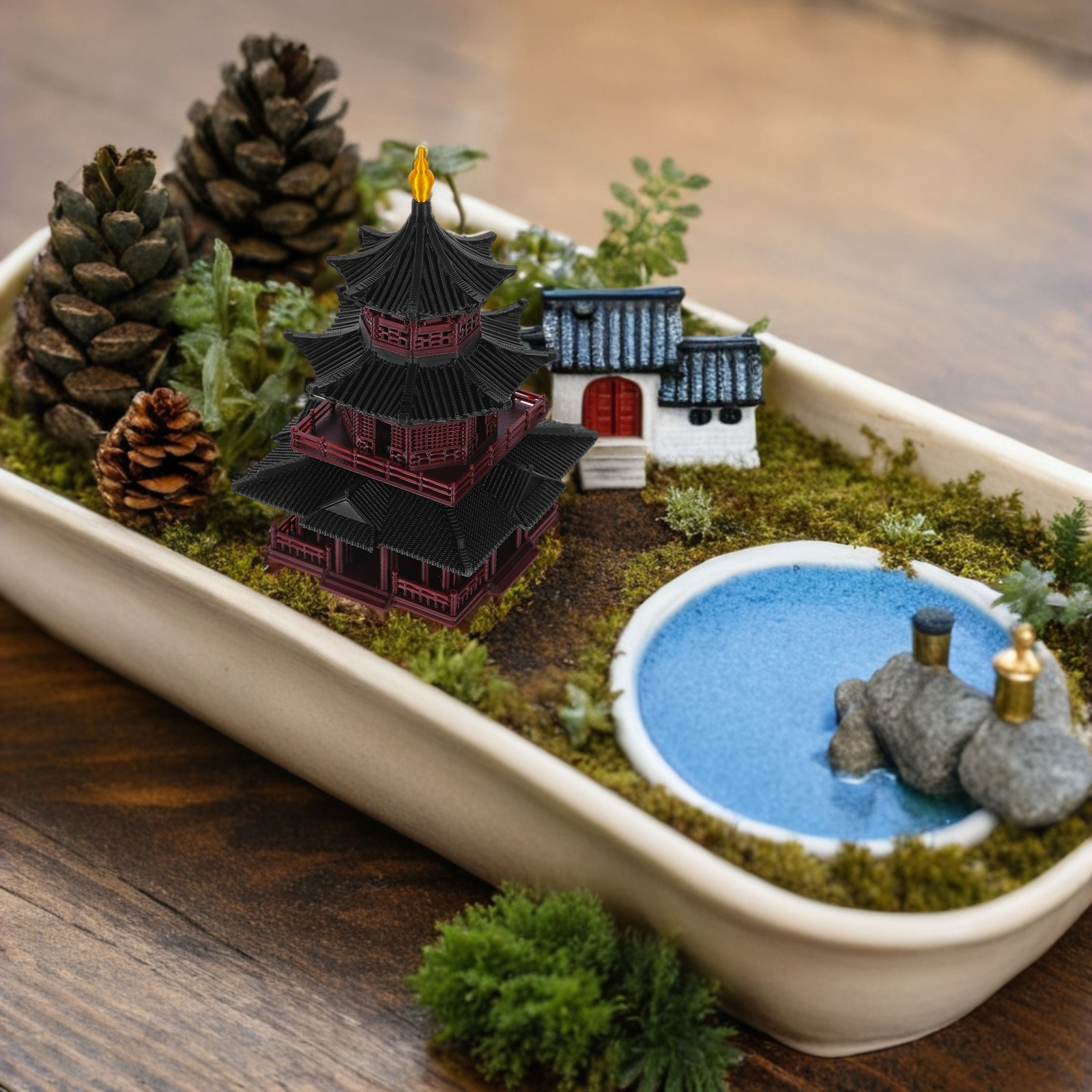 Handgemaakt Aziatisch Zen-pago - Bonsai Garden Display recensie en prijs